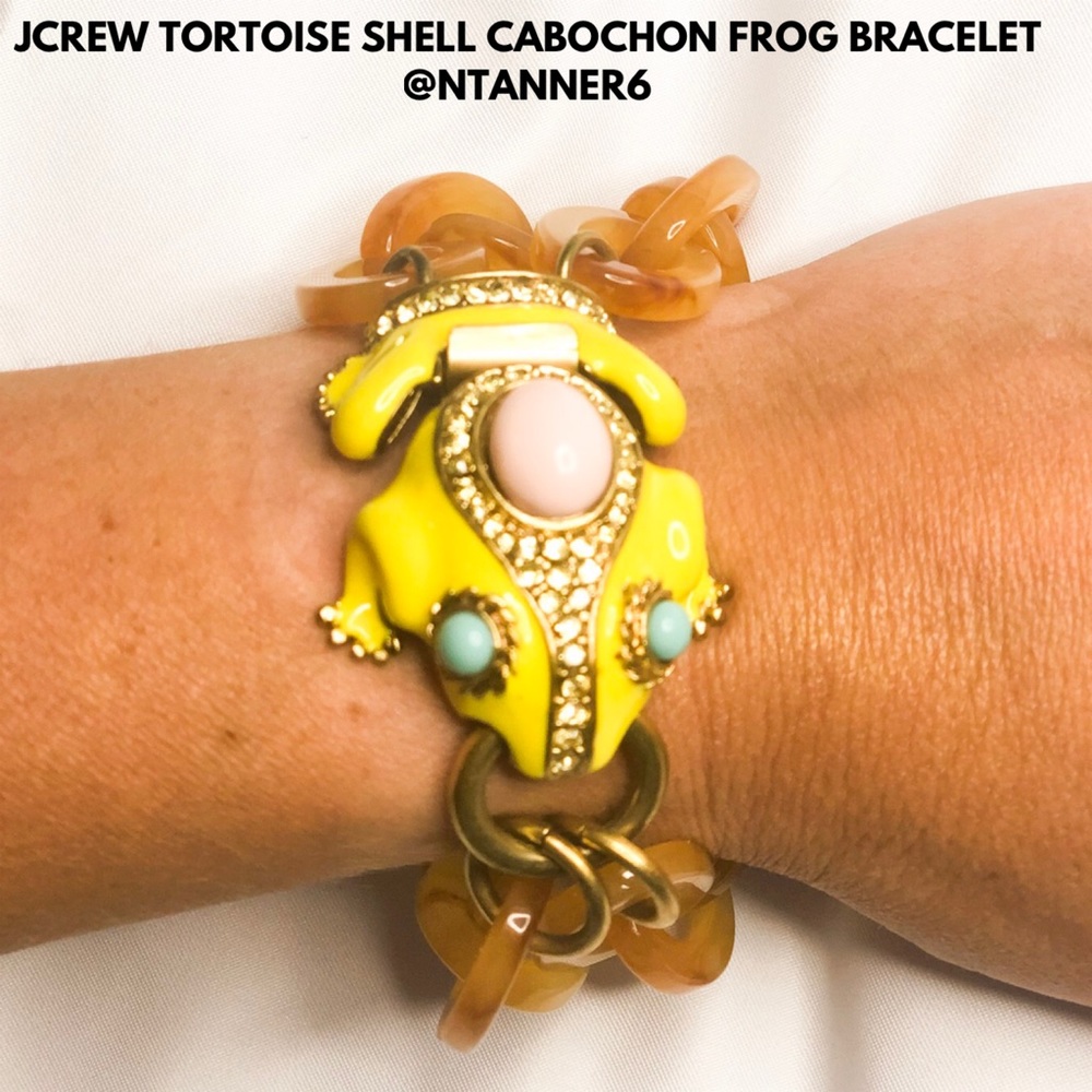 RARE - JCREW TORTOISE SHELL COBOCHON FROG BRACELET